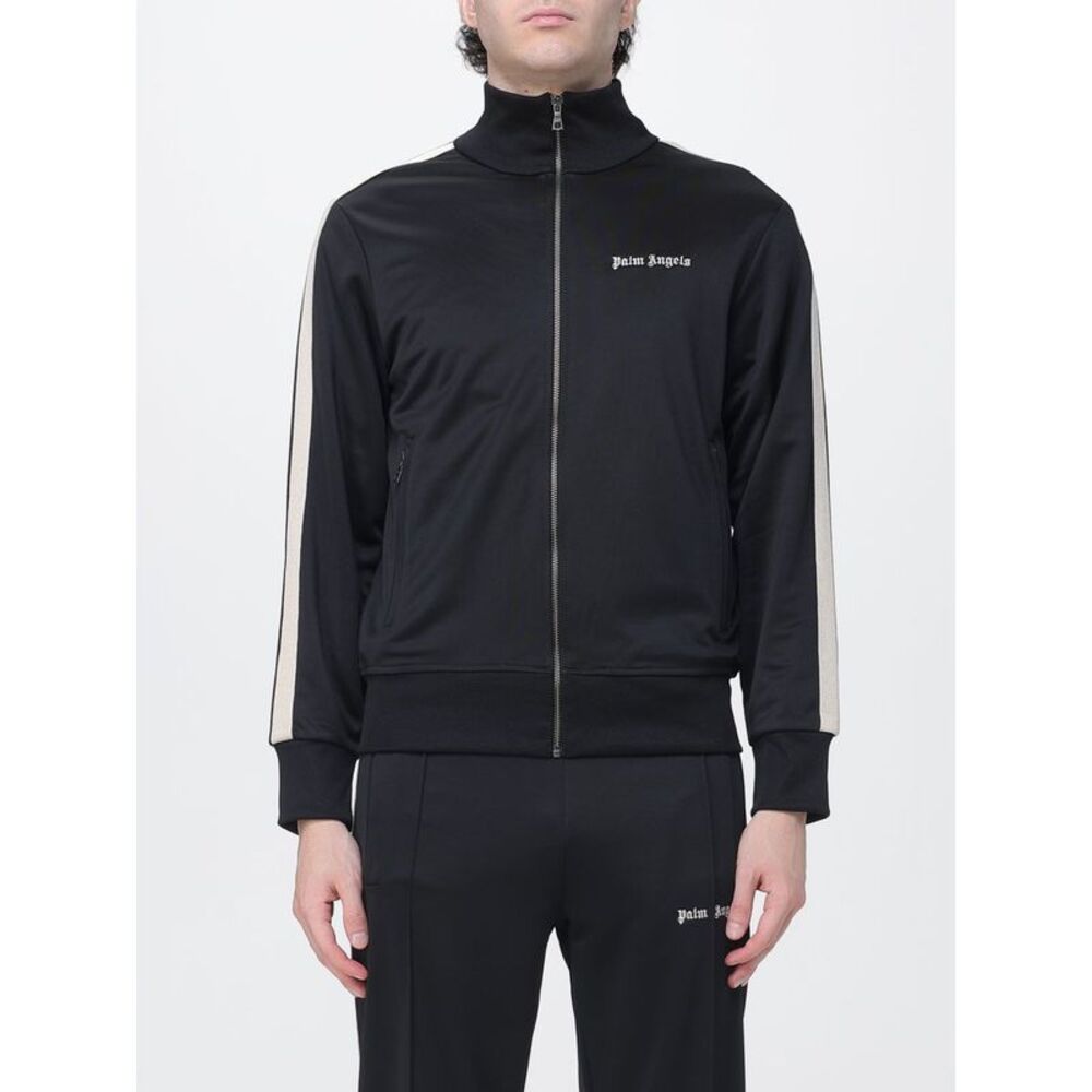Palm Angels Men Palm Angels Technical Fabric Zip-Up Sweatshirt With High Neck